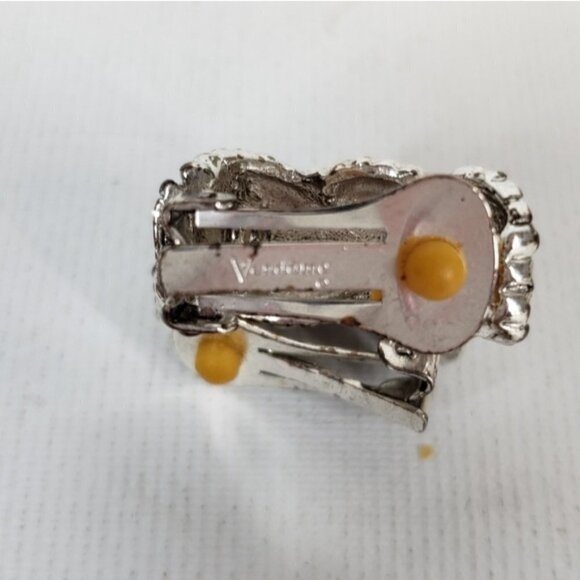 Vintage Vendome Women's Clip On Earrings Silver Tone Braid - Picture 13 of 15